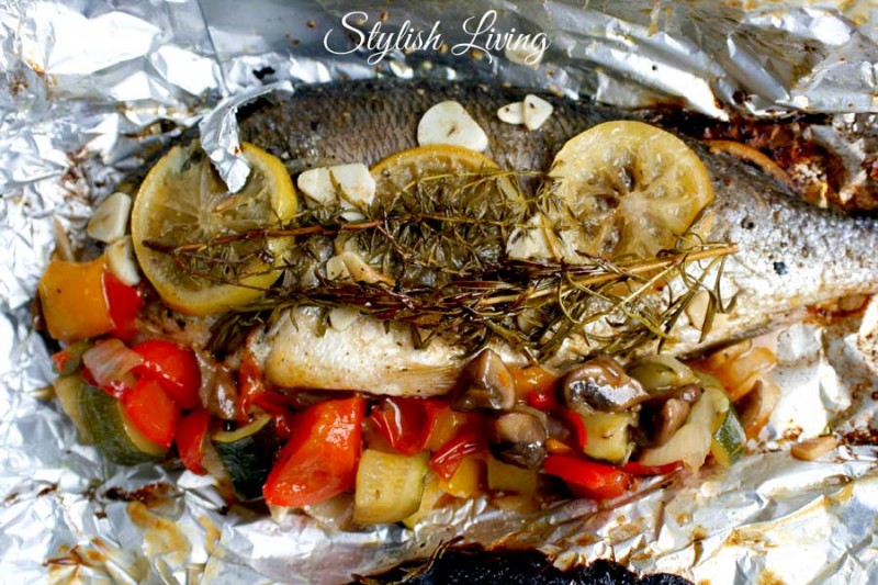 Dorade in Alufolie vom Grill und cremiges Schokoladeneis mit ...