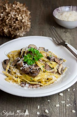 Pasta mit Rinderfilet und Pilzen