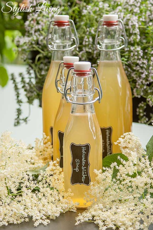 Selbstgemachter Holunderblütensirup ohne Zitronensäure - Stylish Living
