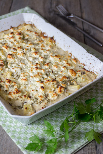 Kürbisgratin mit Feta und Pinienkernen - Stylish Living