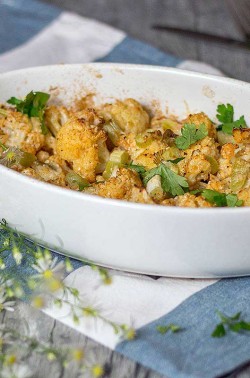 Mit Parmesan überbackener Blumenkohl