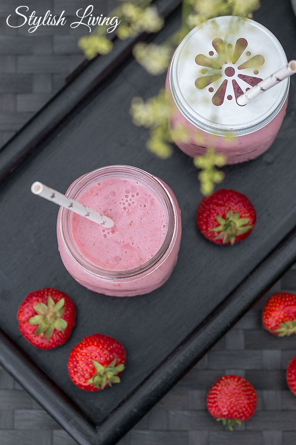Erdbeermilch mit Buttermilch