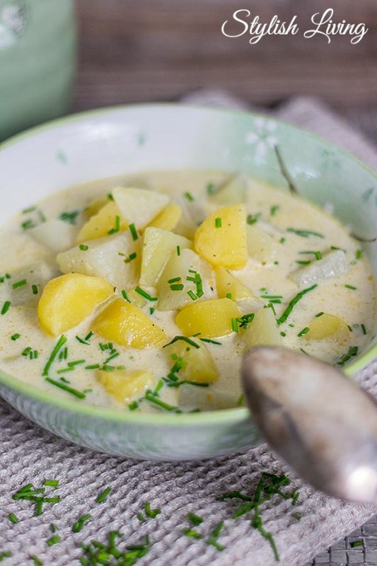 Kohlrabi-Kartoffel-Suppe mit Schmelzkäse - Stylish Living