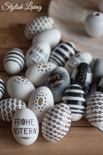 Ostereier Im Schwarz Weiss Gold Look Werbung Stylish Living