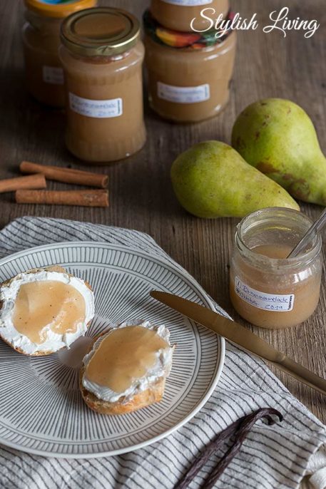Weltbeste Birnenmarmelade mit Zimt und Vanille - Stylish Living